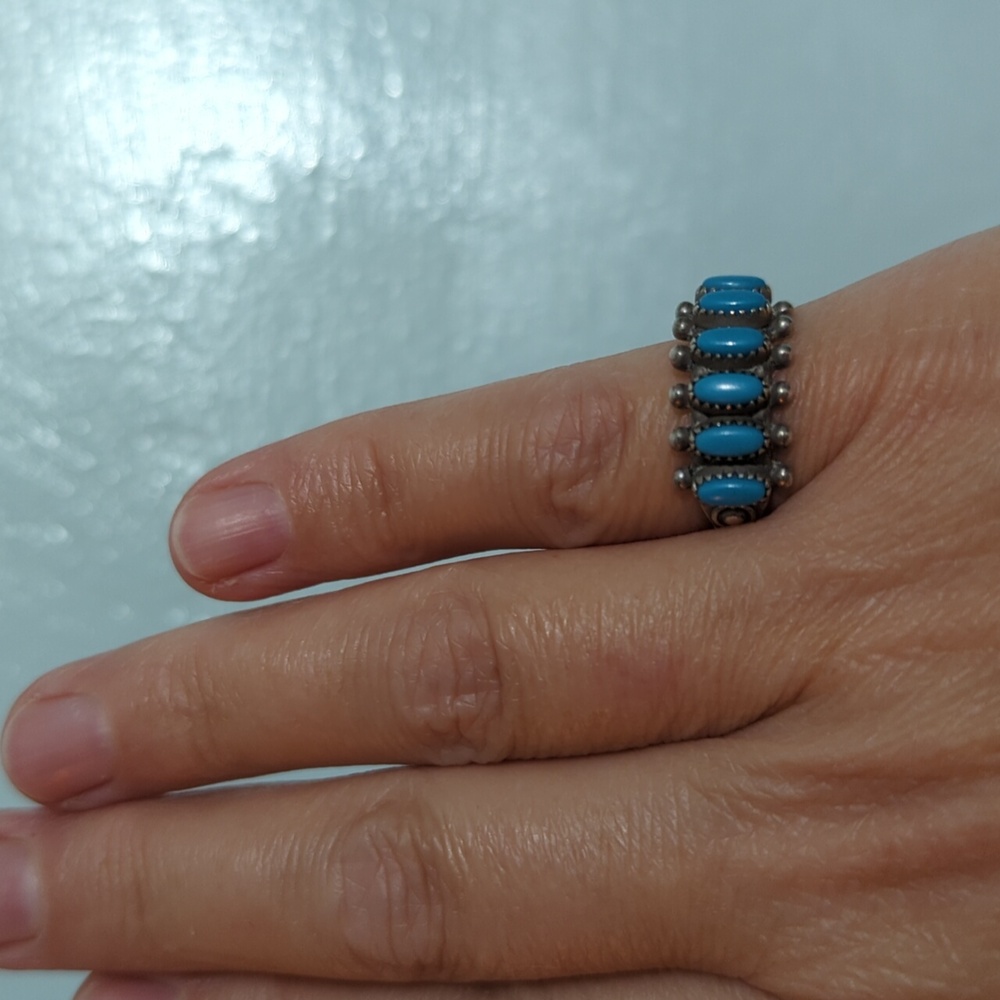Vintage turquoise & sterling silver ring size 6.75